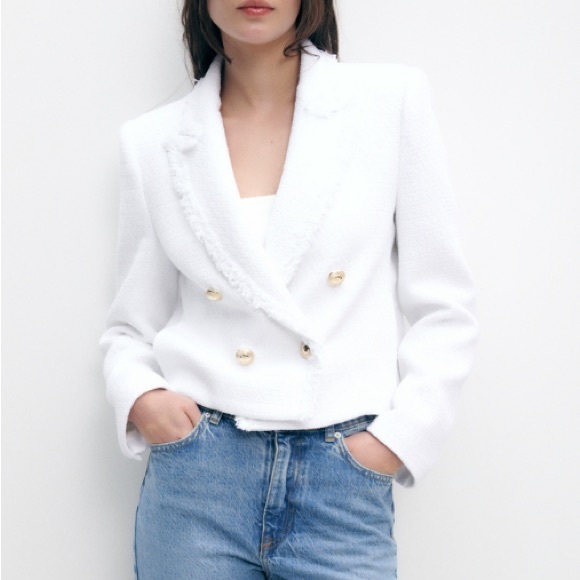 Zara Cropped Tweed Jacket - Picture 4 of 10